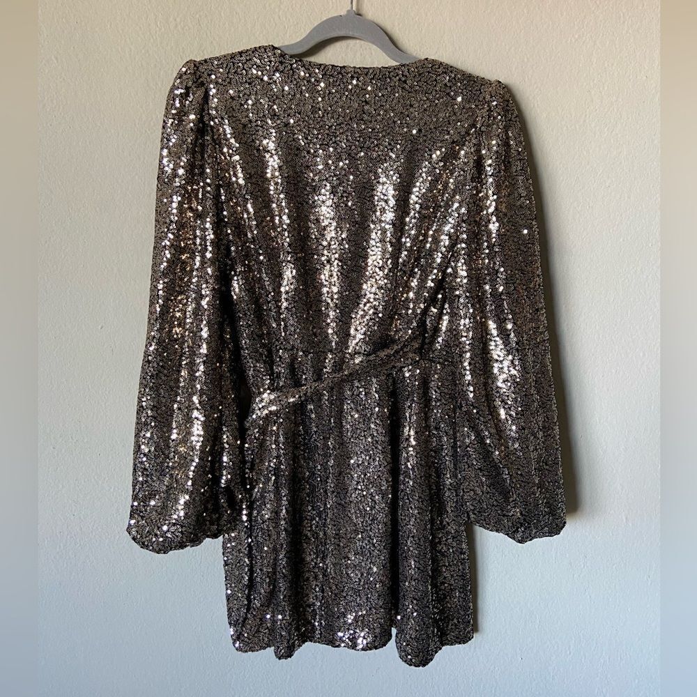 NWT Reformation Holiday Jazzy Mini Gold Dress Size XS - Picture 8 of 10